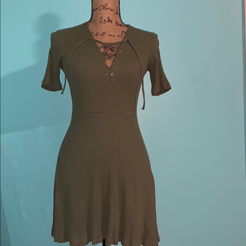 H&M Army Green T-Shirt Dress